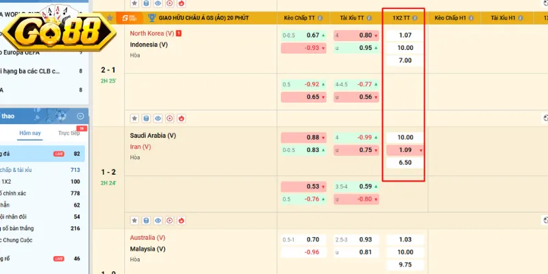 Tính thưởng cho kèo châu Âu đơn giản