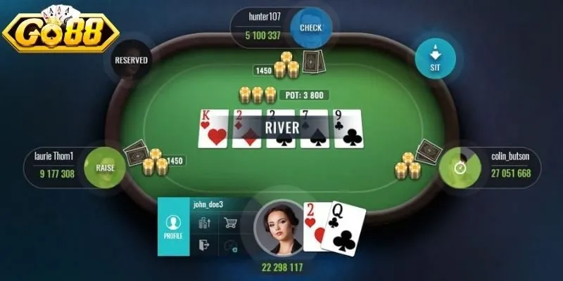Người chơi poker GO88 cần trải qua nhiều vòng