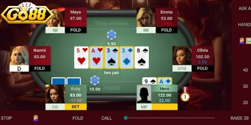 Poker GO88 là game bài đấu trí